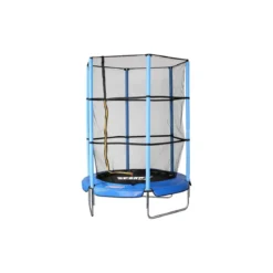 Tappeto Elastico Diametro 140 cm Bambini Rete Sicurezza Trampolino Gioco Esterno