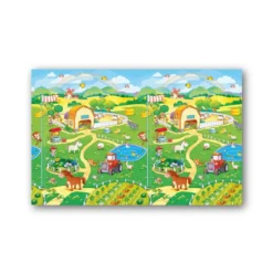 Tappeto per Bambini 150x120 Colorato Arrotolabile Antitrauma Antiscivolo Interno