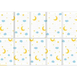 Tappeto Pieghevole per Bambini Doppia Grafica Animali Notte per Cameretta