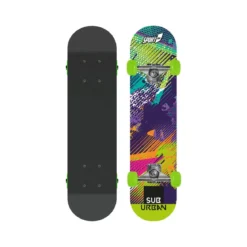 Tavola da Skateboard Nero 80 cm Max 100 kg Bambino in Legno Skate Completo Ruote