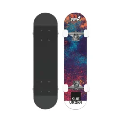 Tavola da Skateboard Nero 80 cm Max 100 kg Bambino in Legno Skate Completo Ruote