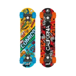 Tavola da Skateboard Nero 60 cm Max 20 kg Bambino in Legno Skate Completo Ruote