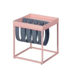 Tavolinetto Portariviste da Caffe Metallo da Salotto Tavolino Rosa