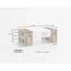 Tavolino da Caffè 110cm Bianco/Acero Rettangolare Basso da Soggiorno