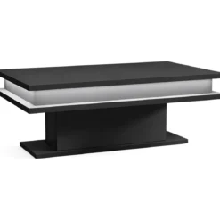 Tavolino da Caffè 100 cm con LED Antracite Rettangolare da Soggiorno