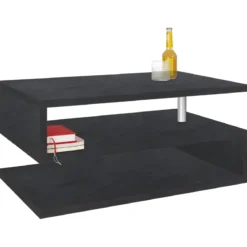 Tavolino da Caffè 90 cm in Legno Report 2 Ripiani da Soggiorno Moderno
