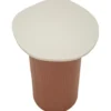 Tavolino da Caffè 53 cm Metallo Piano MDF Marmo Sintetico Rosso Bianco