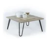 Tavolino da Caffe Basso 60x60 cm Quadrato Moderno per Salotto Design in Legno