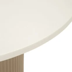 Tavolino da Caffè in Metallo con Piano Marmo Artificiale Bianco Salone