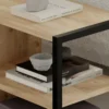 Tavolino da Caffè Salotto Moderno Basso con 1 Ripiano Rovere Nero