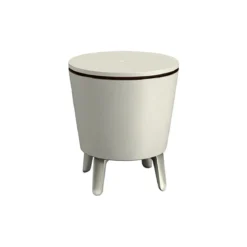 Tavolino da Cocktail in Resina Mini Bar Esterno 50x50 Bianco Portaghiaccio Party