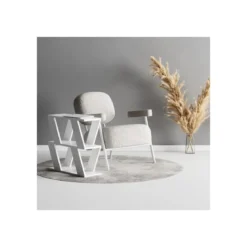 Tavolino da Divano Laterale Bianco 60x22x57 cm