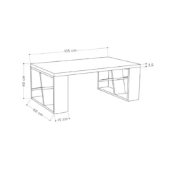 Tavolino da Salotto 105x60 cm Bianco Basso da Caffe