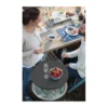 Tavolino in Resina da Cocktail 50x50 Grigio Portaghiaccio Esterno Tondo Piscina