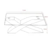 Tavolino in Vetro Temperato 110x60x45 cm Struttura Incrociata Nera