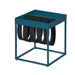 Tavolino Portariviste Blu da Caffe Metallo Tavolinetto Quadrato Salotto Divano
