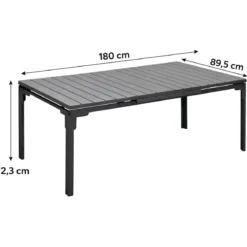 Tavolo Allungabile 180/240 Acciaio Antracite Effetto Legno da Esterno