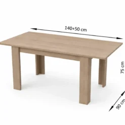 Tavolo Allungabile 140-190 cm in Legno Olmo Moderno da Pranzo
