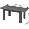 Tavolo Allungabile 140-190 cm in Legno Ardesia Moderno da Salotto