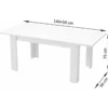 Tavolo Allungabile 140-190 cm Legno Bianco Lucido Moderno da Salotto