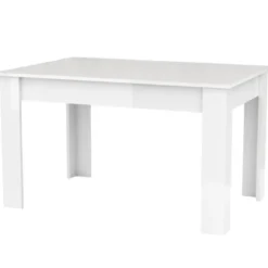 Tavolo Allungabile 140-190 cm Legno Bianco Lucido Moderno da Salotto
