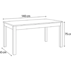 Tavolo Allungabile da Interno 140x80 cm Cemento e Bianco