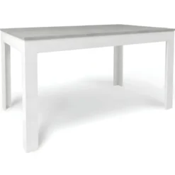 Tavolo Allungabile da Interno 140x80 cm Cemento e Bianco