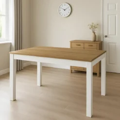 Tavolo Allungabile da Pranzo 140x80 cm Noce e Bianco
