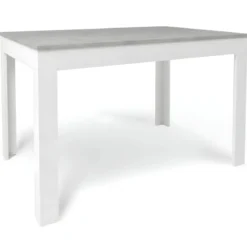 Tavolo Allungabile da Pranzo 120x80 cm Cemento e Bianco