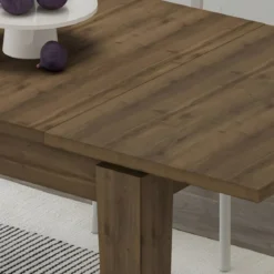 Tavolo Allungabile Pranzo Rettangolare 120-170x80 Noce Effetto Legno