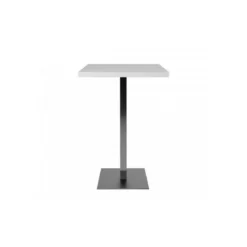 Tavolo Alto Quadrato in Legno da Bar per Sgabelli 70x70 Bianco Cromato Cucina