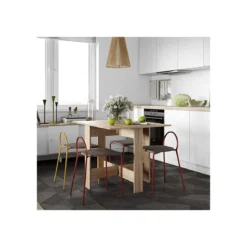 Tavolo a Ribalta Pieghevole in Legno Rovere da Cucina Salvaspazio Moderno Sala