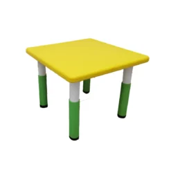 Tavolo Bambini Giallo 62x62x52 cm Altezza Regolabile Acciaio