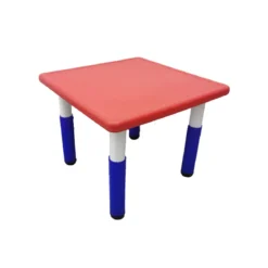 Tavolo Bambini Rosso 62x62x52 cm Altezza Regolabile Acciaio