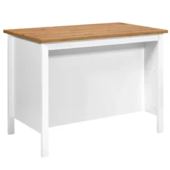 Tavolo Bar da Cucina Bianco Rovere Isola con Anta Cassetti Soft-Close