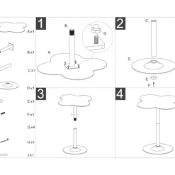 Tavolo da Bar Alto Senape in Metallo per Cucina Salotto Sagomato