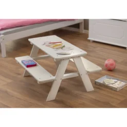 Tavolo da Giardino Pic Nic in Legno per Bambini Bianco