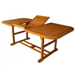 Tavolo da Giardino Rettangolare 150x90 Allungabile in Legno per Esterno