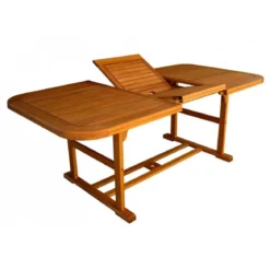 Tavolo da Giardino Rettangolare 150x90 Allungabile in Legno per Esterno