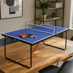Tavolo da Ping Pong da Tavolo Pieghevole da Interno Racchette Palline Rete