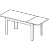 Tavolo da Pranzo Allungabile 120x80 cm Bianco Moderno