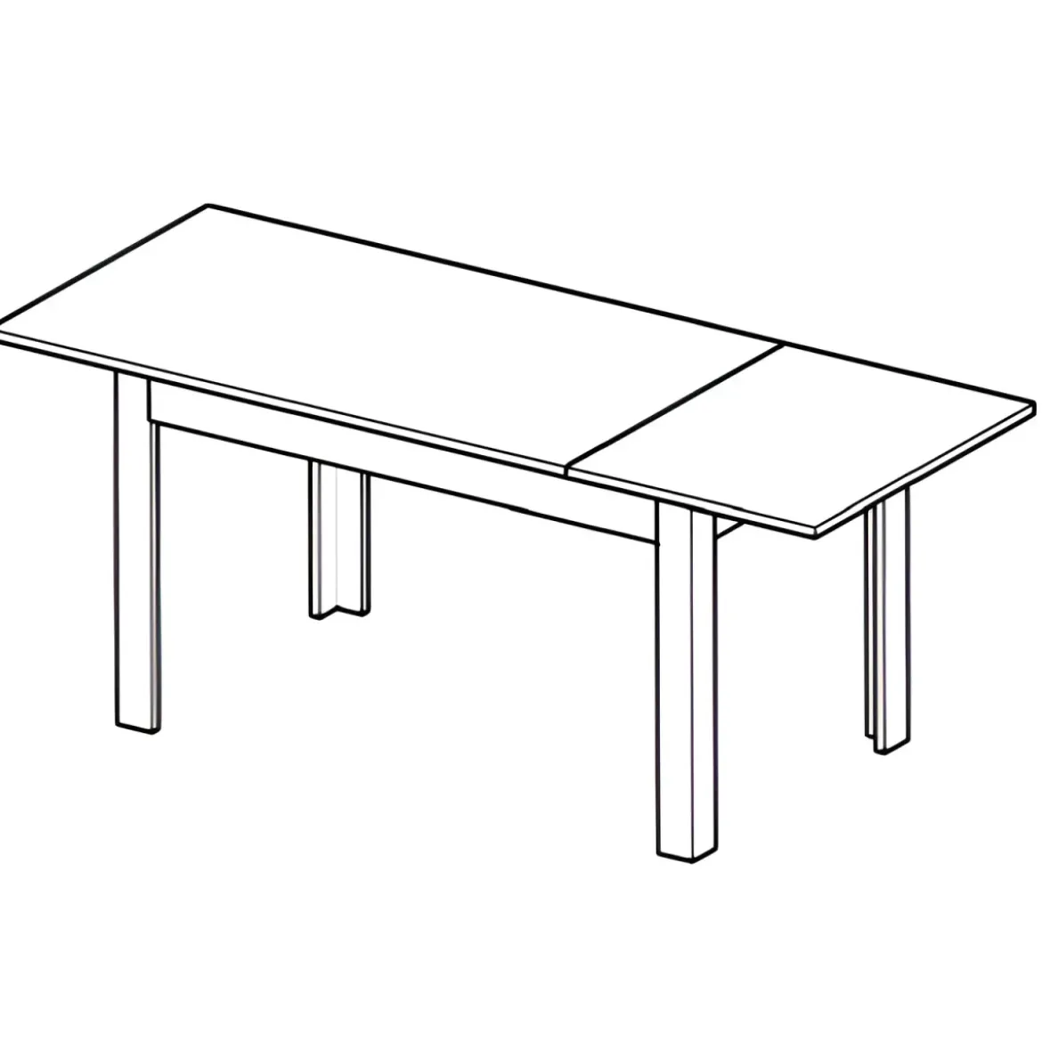 Tavolo da Pranzo Allungabile 120x80 cm Bianco Moderno