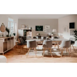 Tavolo da Pranzo Allungabile Rovere Grigio Rettangolare 2 Prolunghe