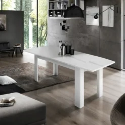 Tavolo da Pranzo Allungabile 140-190 cm in Legno Bianco Larice Moderno
