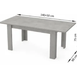 Tavolo da Pranzo Allungabile 140-190 cm Legno Cemento Bronx Soggiorno