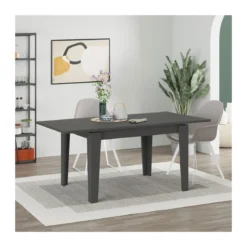 Tavolo da Pranzo Antracite 120x80 Allungabile Rettangolare