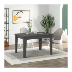 Tavolo da Pranzo Antracite 120x80 Allungabile Rettangolare