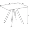 Tavolo da Pranzo Bianco Frassinato Rettangolare 90x70 cm Struttura Nera