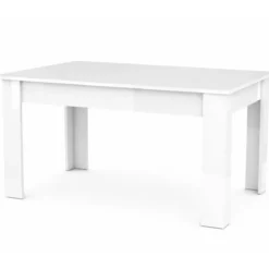 Tavolo da Pranzo Bianco Larice Allungabile 160-210 in Melaminico