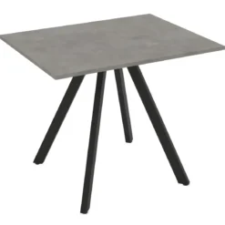Tavolo da Pranzo Effetto Cemento Rettangolare 90x70 cm Struttura Nera